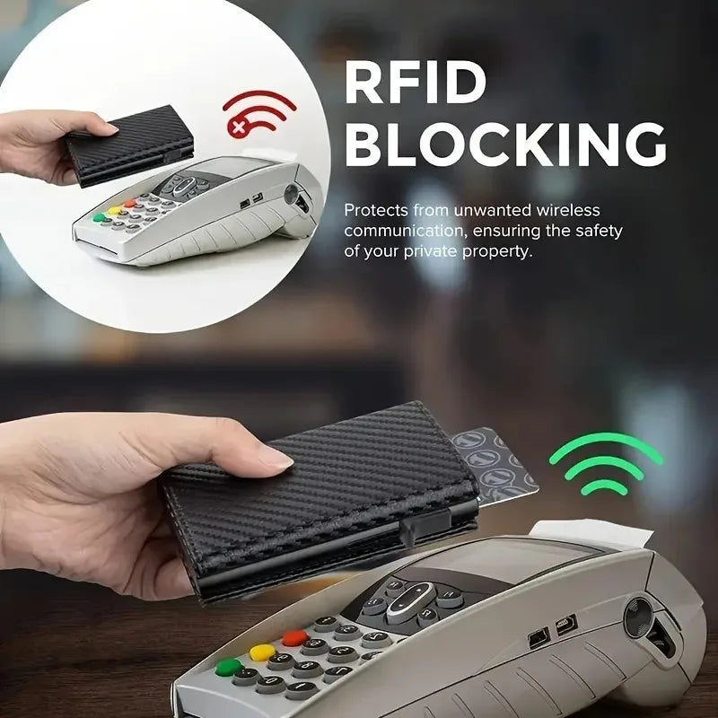 Pop-Up Card Holder Wallet — RFID Blocking, with Zip Coin Pocket — product image 2