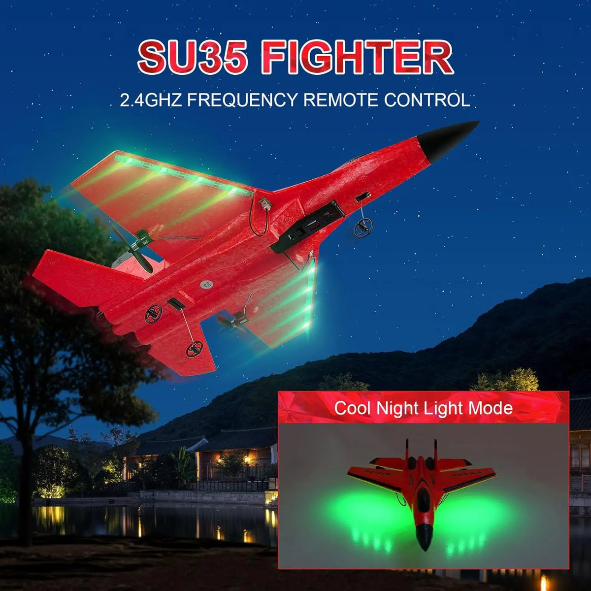 Remote Control Airplane SU35 RC Plane Foam Aircraft with LED Light 2.4G Radio Control EPP Fighter Glider — product image 4