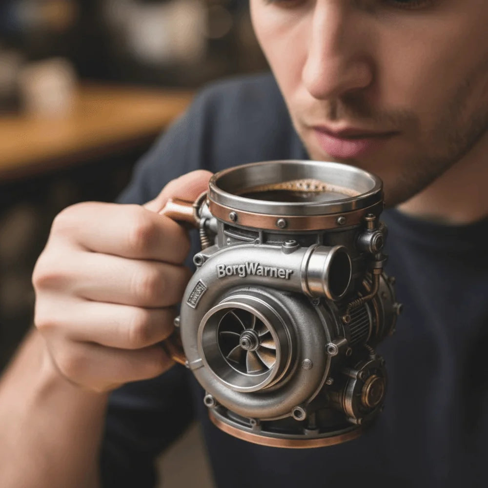Resin Turbocharger Mug Comfortable Grip Sturdy and Durable 3D Engine Cup Handcrafted Mechanical Element — product image 3
