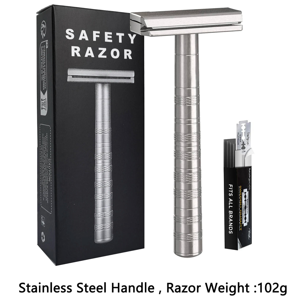 Double Edge Safety Razor — Reusable Metal, 5 Blades Included — product image 8