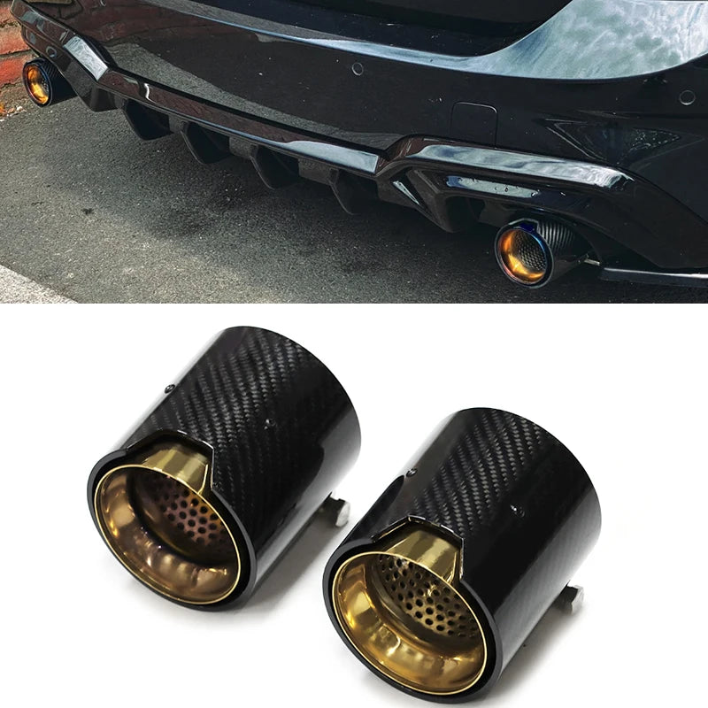 Carbon fibre exhaust tips for a BMW 3 Series G20