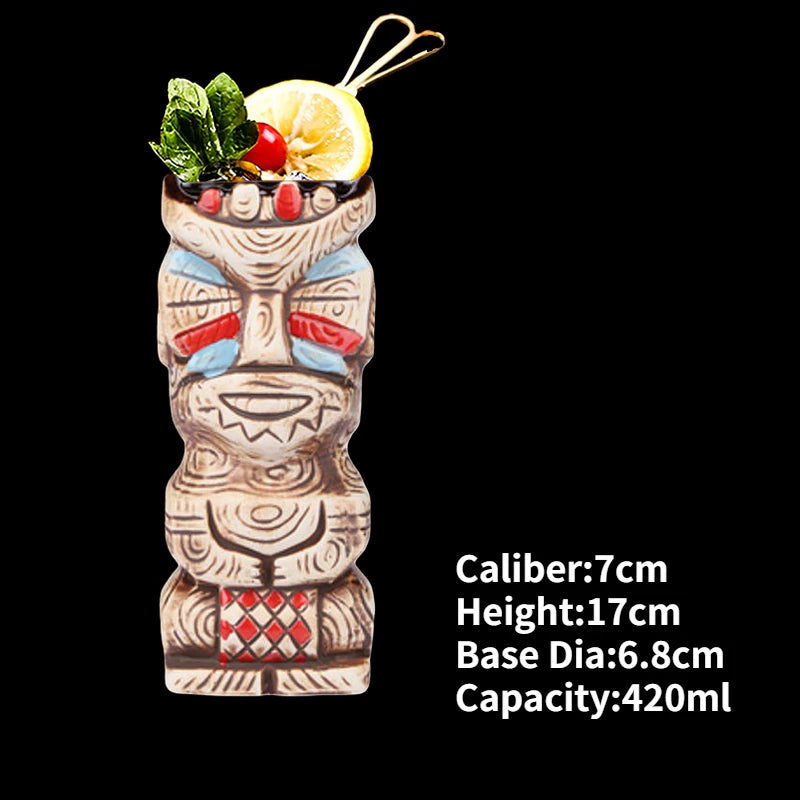 Ceramic Tiki Mug — Hawaiian Cocktail Cup, Bar Gift — product image 51