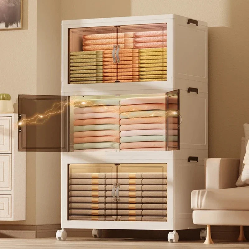 Foldable Storage Cabinet with Wheels — 4 Drawers — product image 2