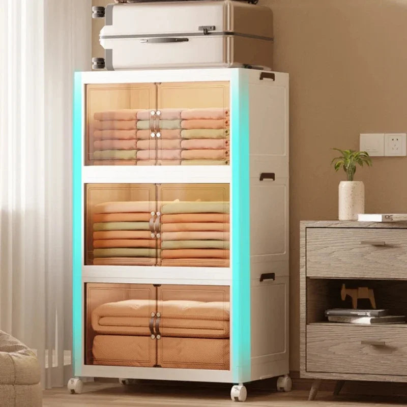 Foldable Storage Cabinet with Wheels — 4 Drawers — product image 3