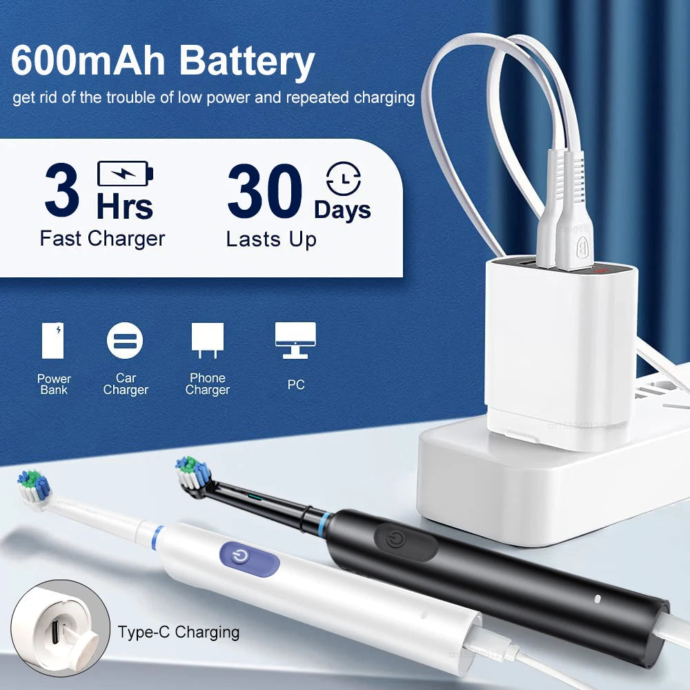 Rotating Electric Toothbrush — Rechargeable, 4 or 8 Brush Heads — product image 5