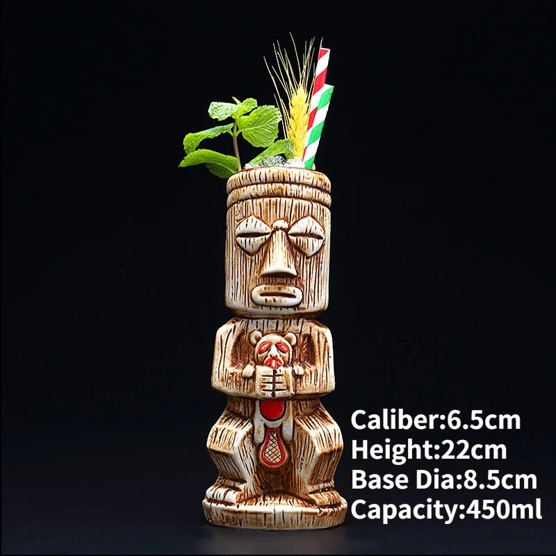 Ceramic Tiki Mug — Hawaiian Cocktail Cup, Bar Gift — product image 42