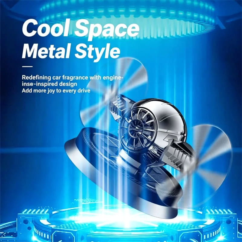Solar Powered Car Air Freshener Mecha Engine Turbine Rotating Dashboard Perfume Diffuser Decoration — product image 3