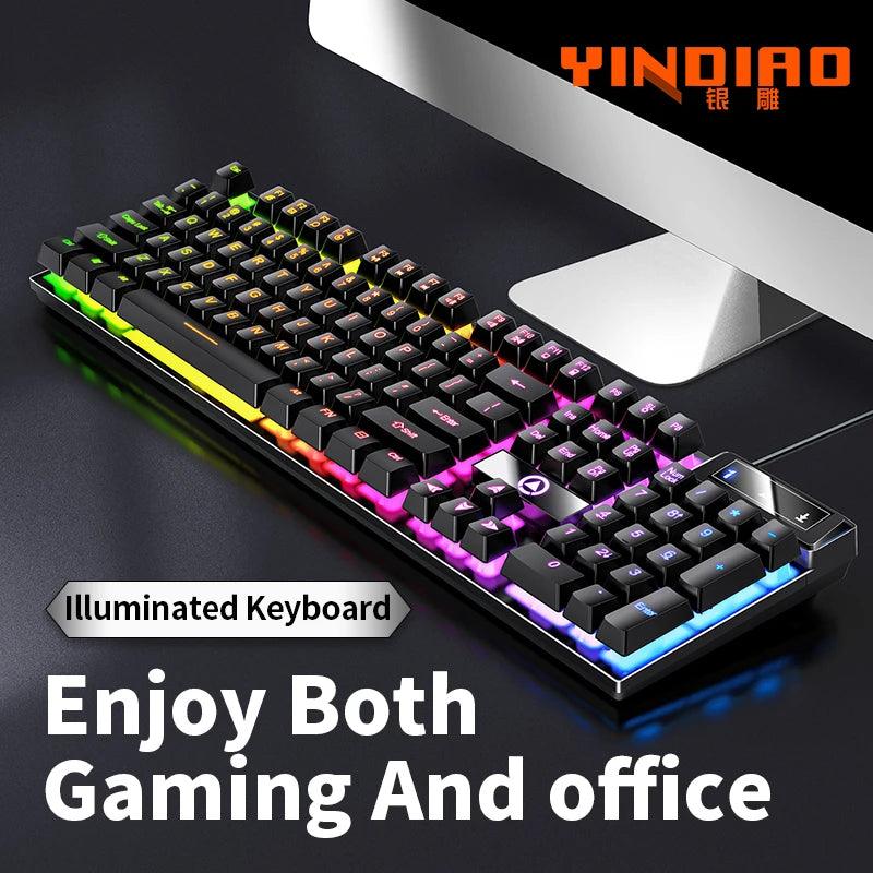 Gaming Keyboard Wired Laptop Desktops PC Computer Office Accessories Low Profile Gamer Keyboards With — product image 2