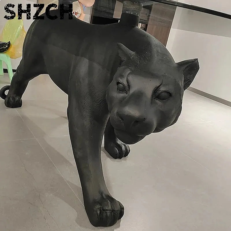 Leopard Resin Sculpture Side Table — Living Room Decor — product image 6
