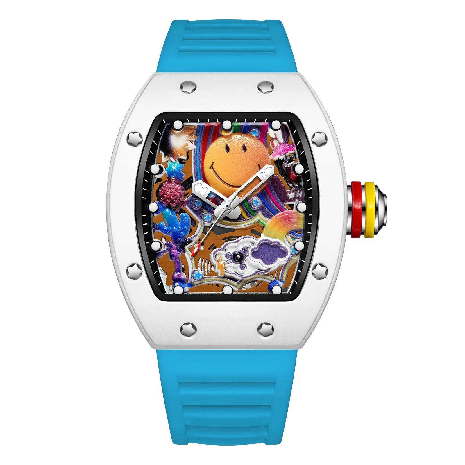 KIMSDUN Barrel-Case Quartz Watch — Hollow Dial, Silicone Strap — product image 9