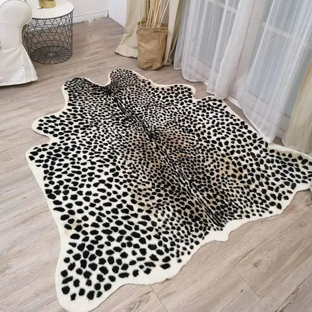VIKAMA Faux Animal Print Rug, Soft Bedside Rug For Bedroom & Living Room, Machine Washable Non-Slip Home — product image 10