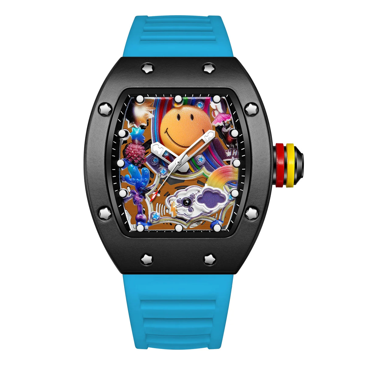 KIMSDUN Barrel-Case Quartz Watch — Hollow Dial, Silicone Strap — product image 5
