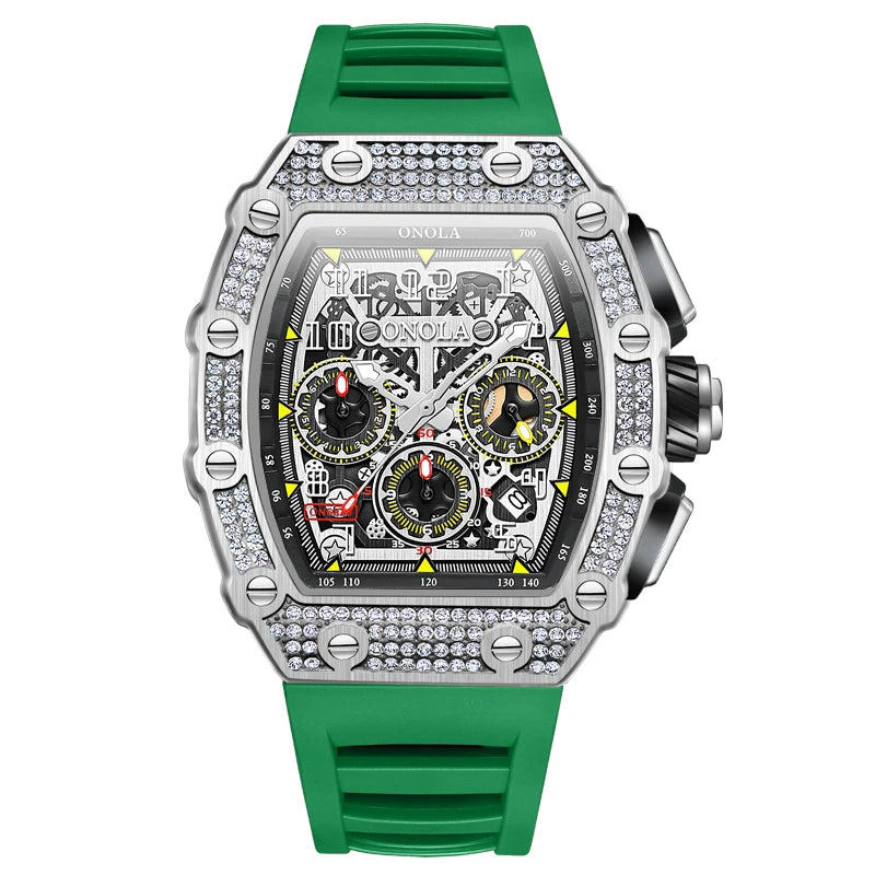 ONOLA Diamond-Set Automatic Watch — Waterproof, Silicone Strap — product image 9