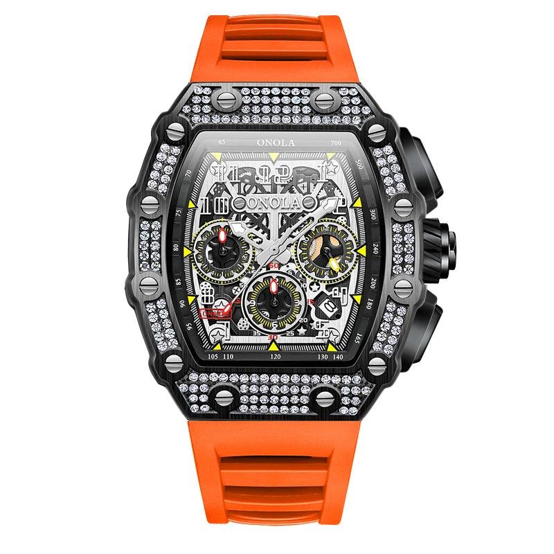 ONOLA Diamond-Set Automatic Watch — Waterproof, Silicone Strap — product image 11
