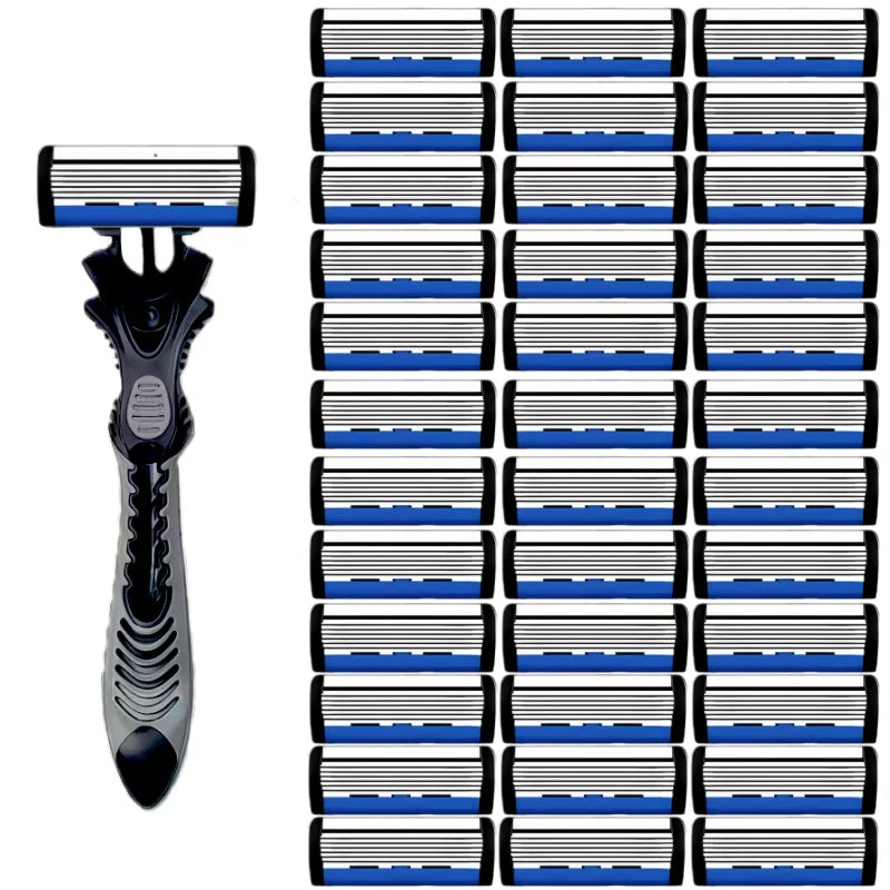 6-Layer Safety Razor — Handle with Blade Refills — product image 12