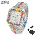 Iced-Out Square Quartz Watch — Stainless Steel, Auto Date — product image 7