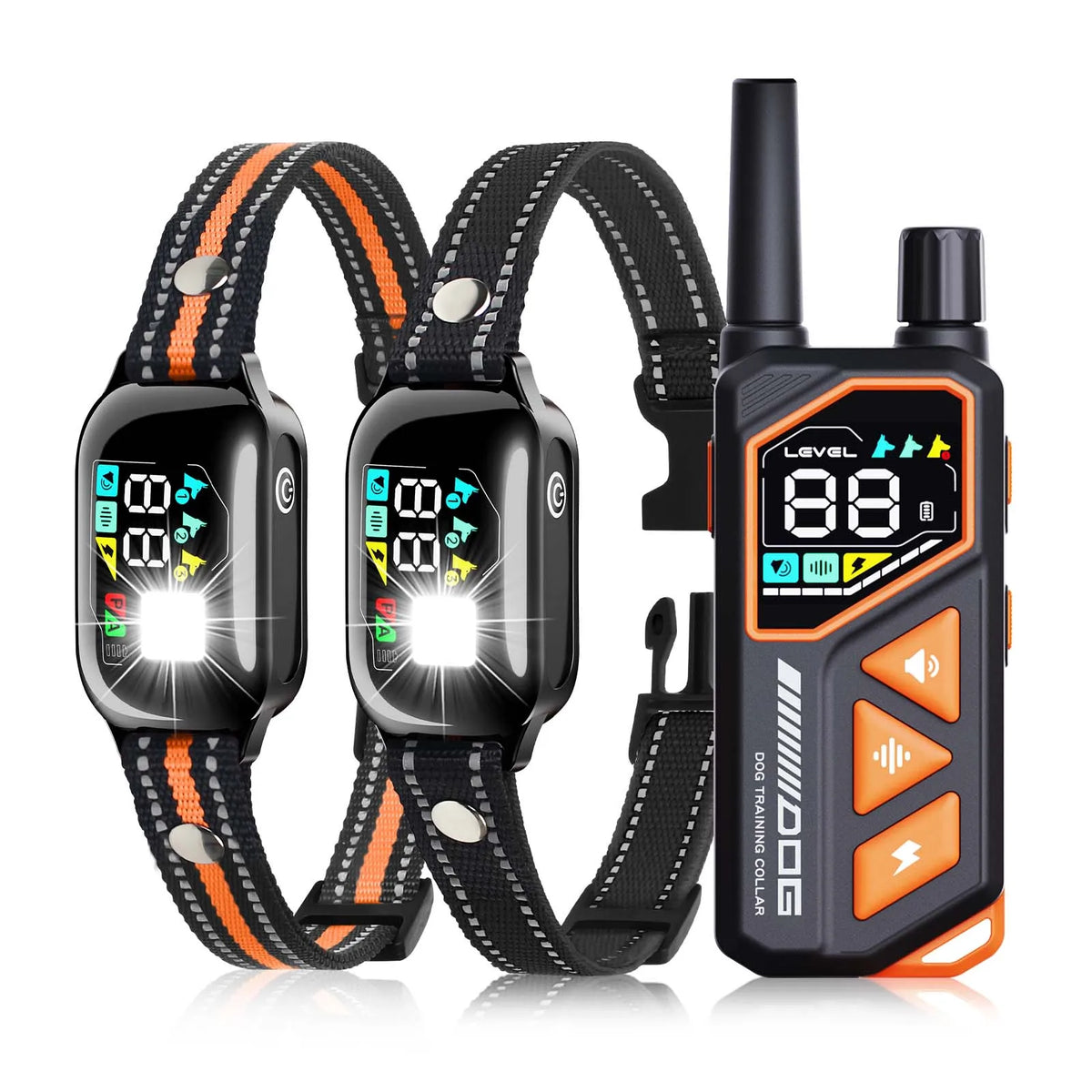 Waterproof remote dog training collar with handset