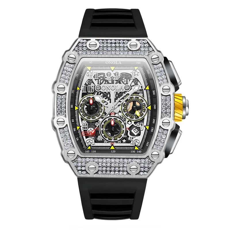 ONOLA Diamond-Set Automatic Watch — Waterproof, Silicone Strap — product image 13