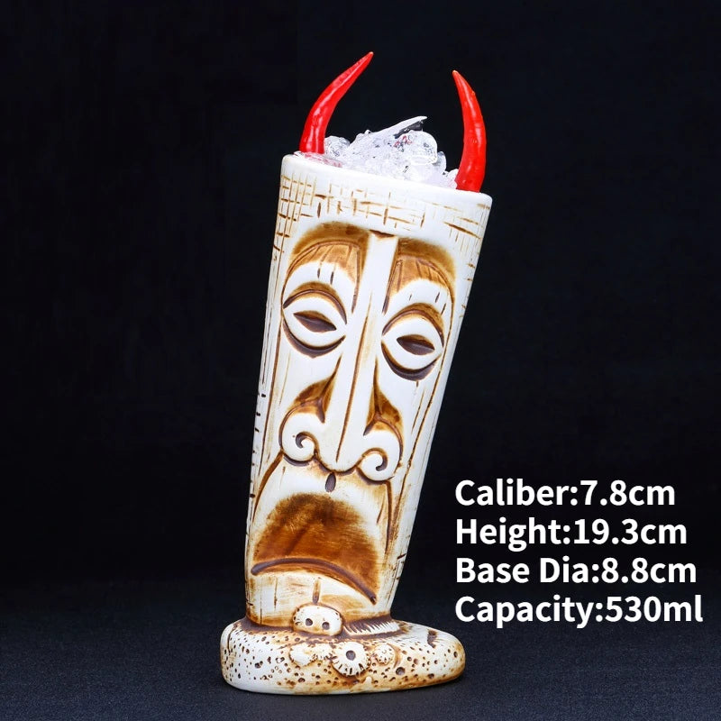 Ceramic Tiki Mug — Hawaiian Cocktail Cup, Bar Gift — product image 34