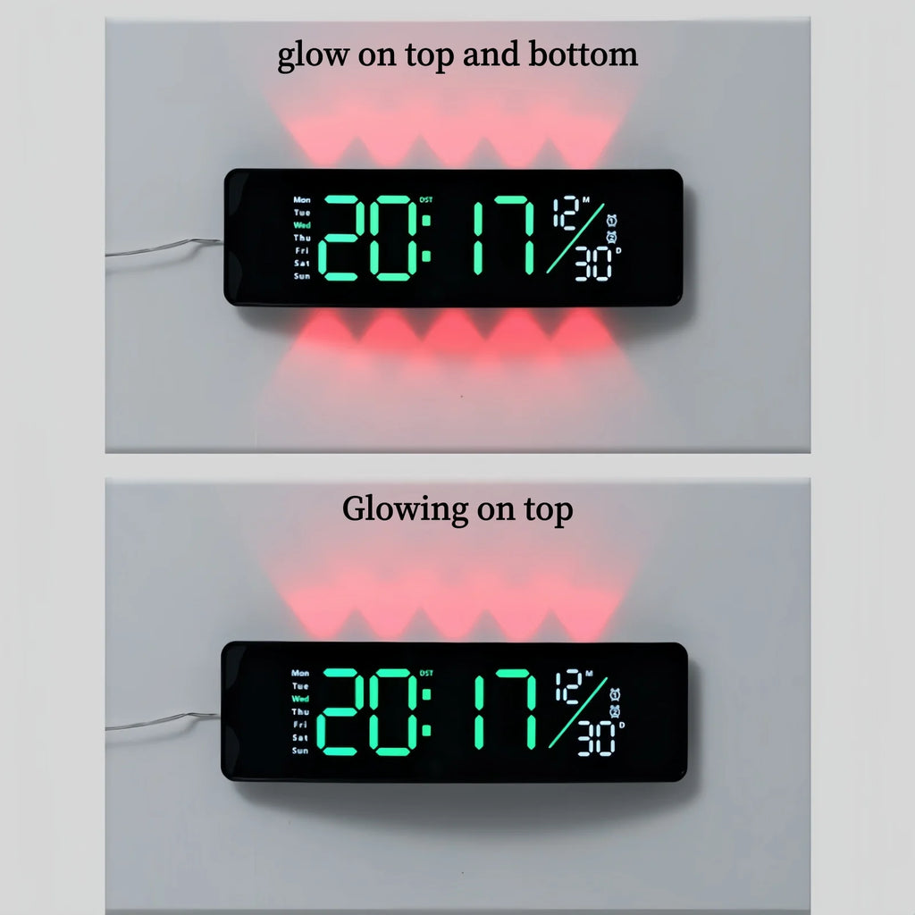 LED Digital Wall Clock — Date, Two Alarms, Ambient Light — product image 3