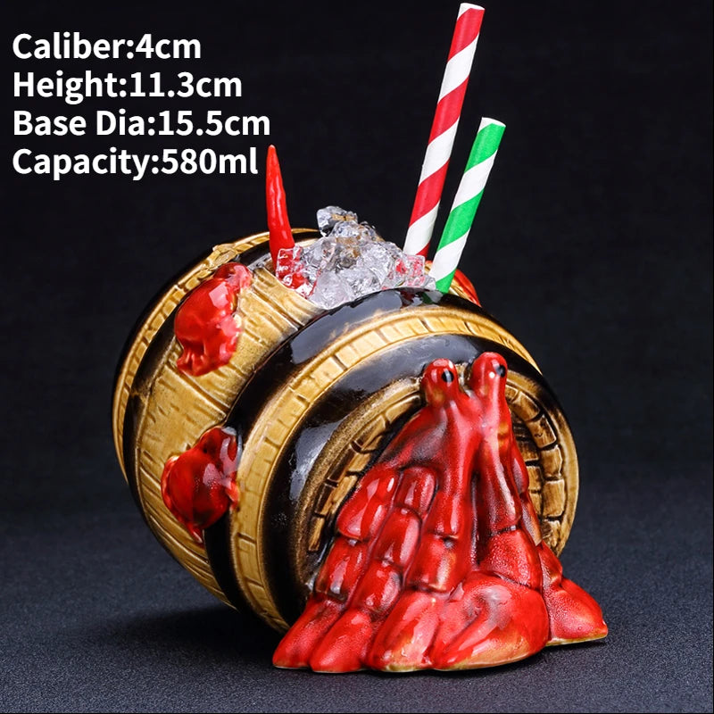 Ceramic Tiki Mug — Hawaiian Cocktail Cup, Bar Gift — product image 41