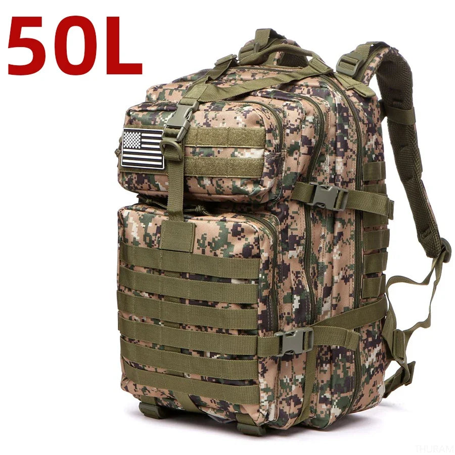 50L Tactical Backpack — Waterproof Nylon, Hiking & Camping — product image 10