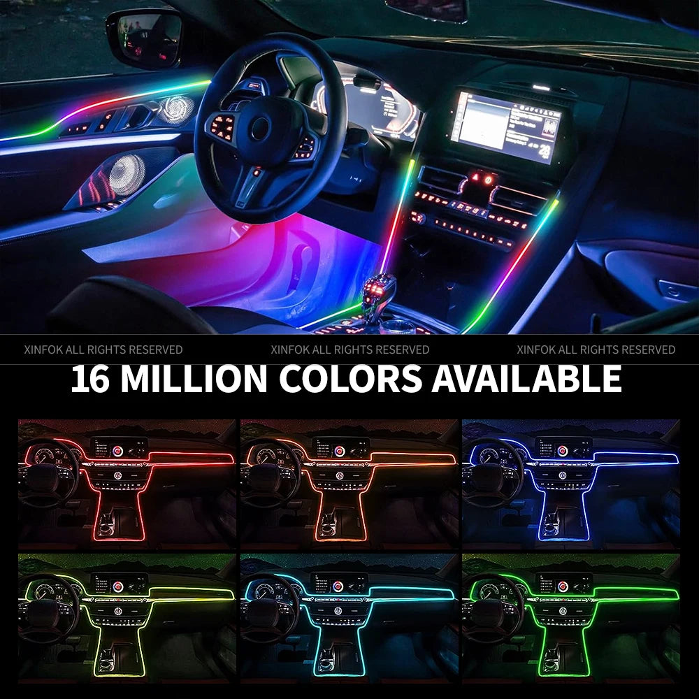 Car Ambient Light Strips — App Controlled RGB, Acrylic, 110 cm — product image 5