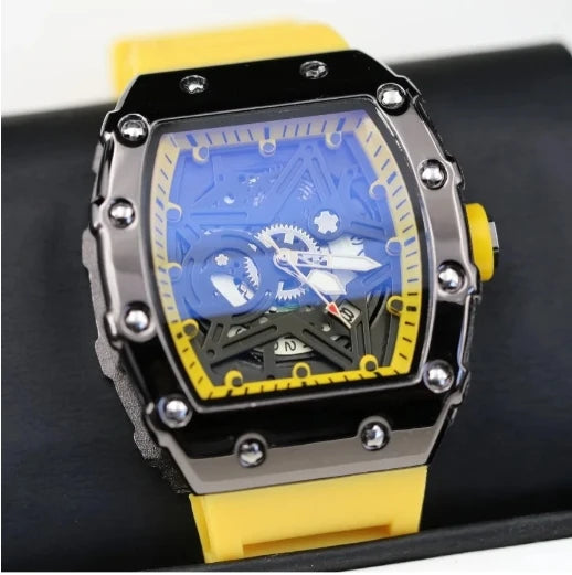 Luminous Tonneau Quartz Watch — Pentagram Dial, Silicone Strap — product image 6