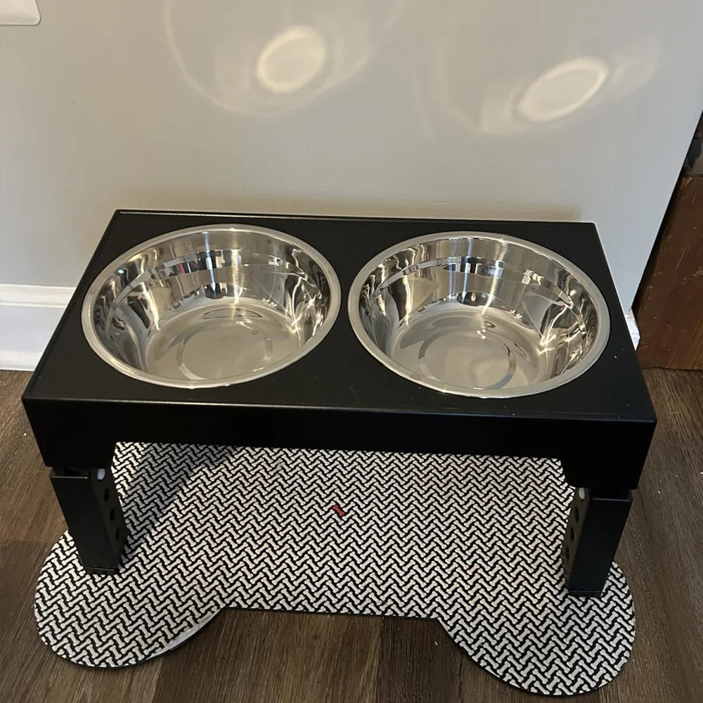 Elevated Dog Bowl Stand — Adjustable Height, Twin Steel Bowls — product image 6