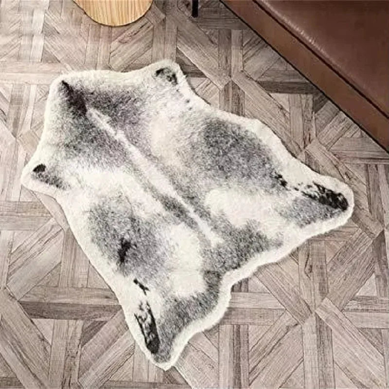 VIKAMA Faux Animal Print Rug, Soft Bedside Rug For Bedroom & Living Room, Machine Washable Non-Slip Home — product image 4