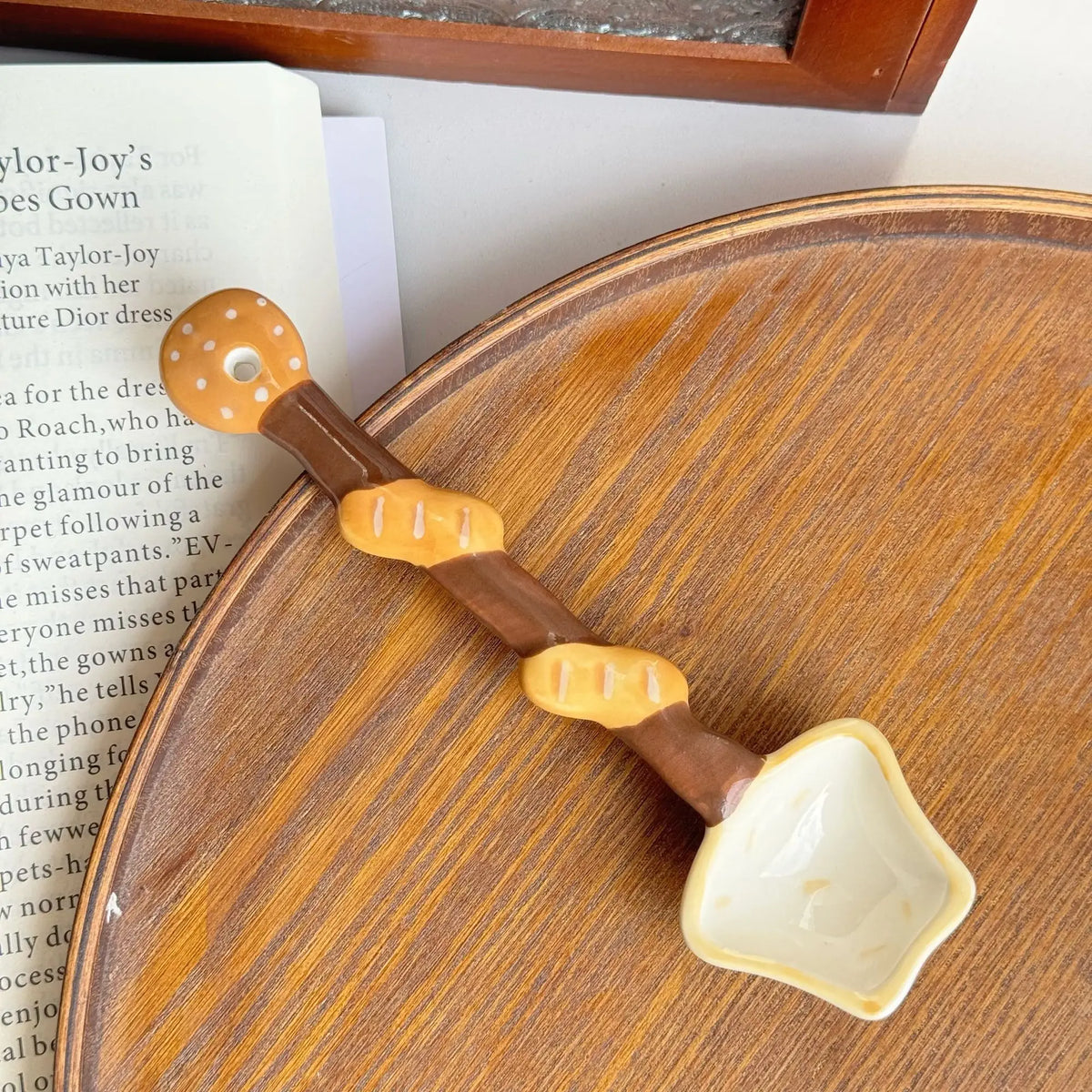 Ceramic Long-Handled Spoon — Bread & Biscuit Design — product image 17