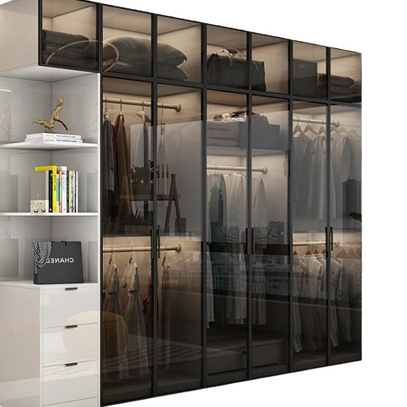 Modern Glass & Wood Wardrobe — Bedroom Clothes Closet — product image 5