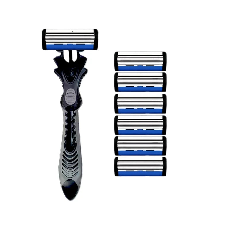 6-Layer Safety Razor — Handle with Blade Refills — product image 11