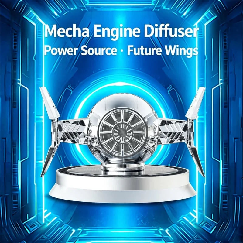 Solar Powered Car Air Freshener Mecha Engine Turbine Rotating Dashboard Perfume Diffuser Decoration — product image 2