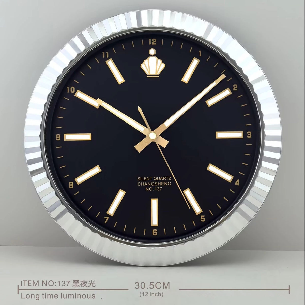Silent Sweep Quartz Wall Clock — 30 cm Round, Modern — product image 10