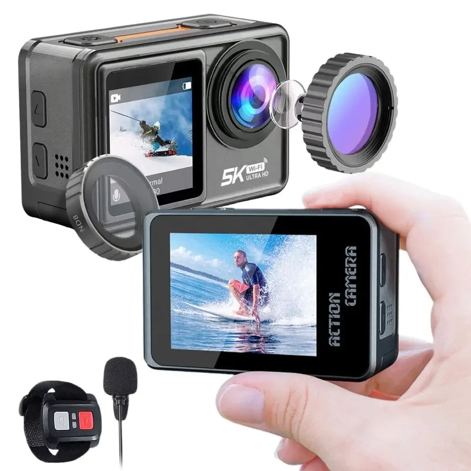 4K waterproof action camera for helmet and diving use