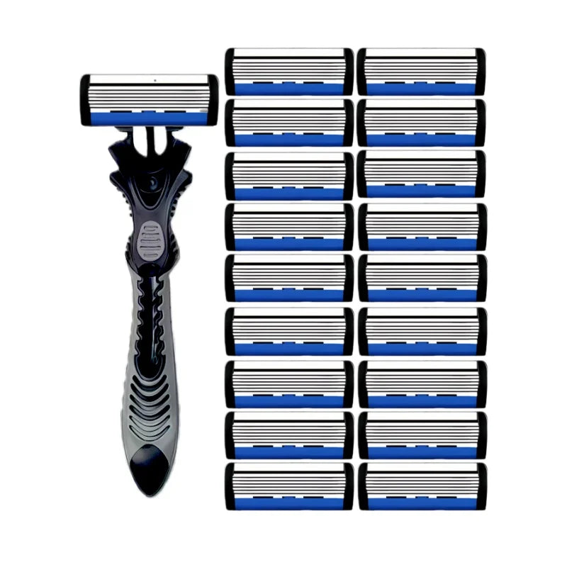 6-Layer Safety Razor — Handle with Blade Refills — product image 8