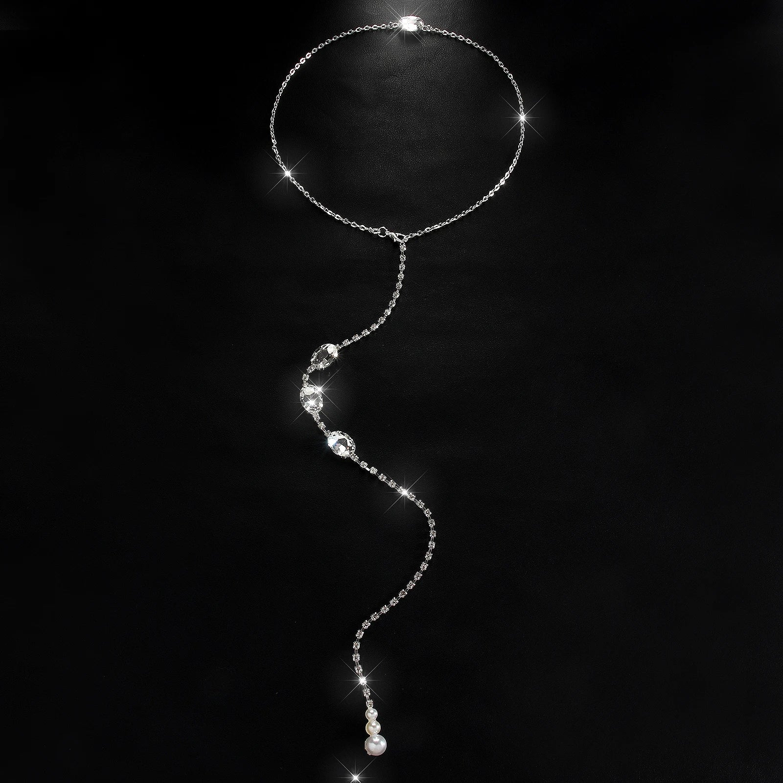 Waterdrop Rhinestone Back Chain — product image 3