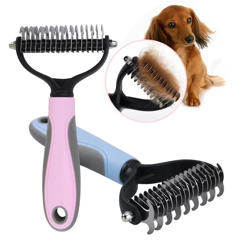 Pet Deshedding Brush — Undercoat Rake for Cats & Dogs, S or L — product image 2