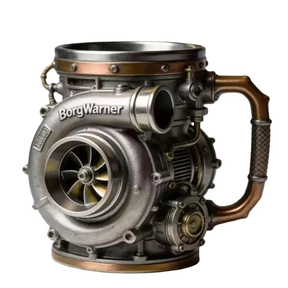 Resin turbocharger shaped coffee mug