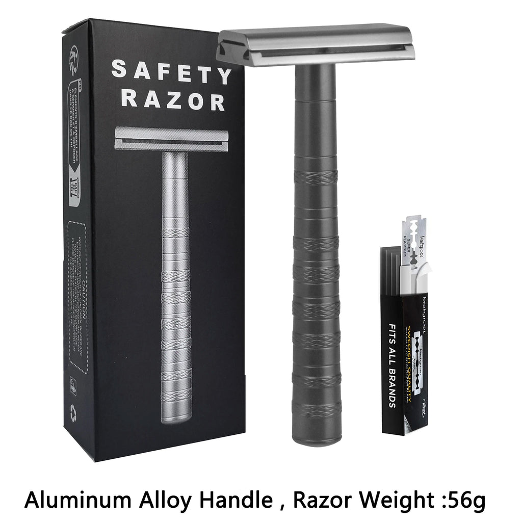Double Edge Safety Razor — Reusable Metal, 5 Blades Included — product image 10