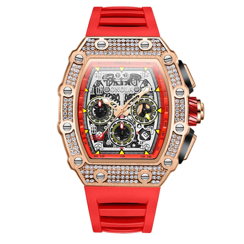 ONOLA Diamond-Set Automatic Watch — Waterproof, Silicone Strap — product image 12