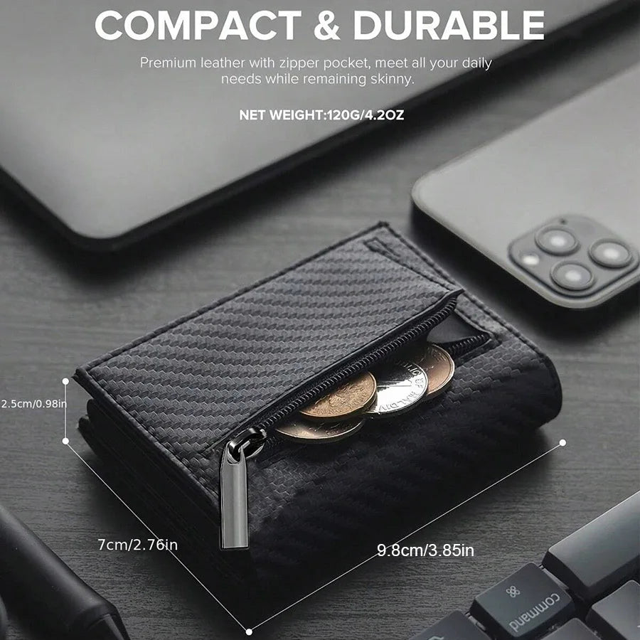 Pop-Up Card Holder Wallet — RFID Blocking, with Zip Coin Pocket — product image 4