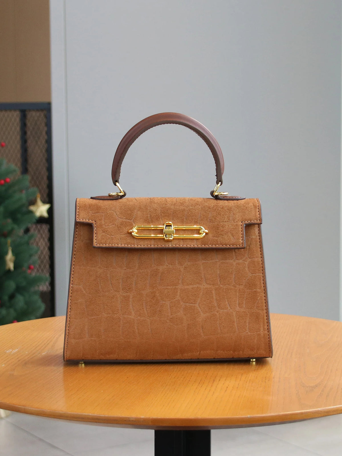 Croc-Effect Frosted Handbag — Women's Commuter Tote — product image 3