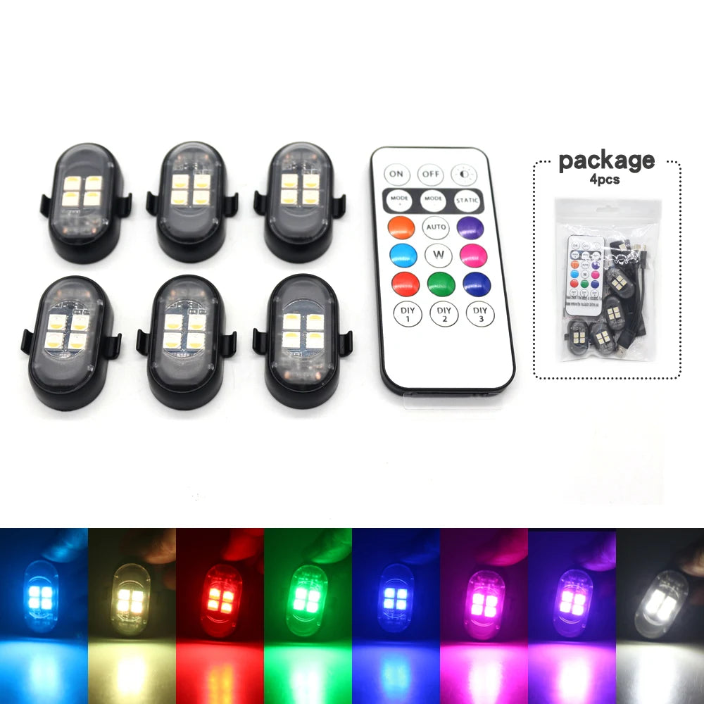 Rechargeable Car LED Light Kit — RGB with Remote, 2 to 10 Pieces — product image 9
