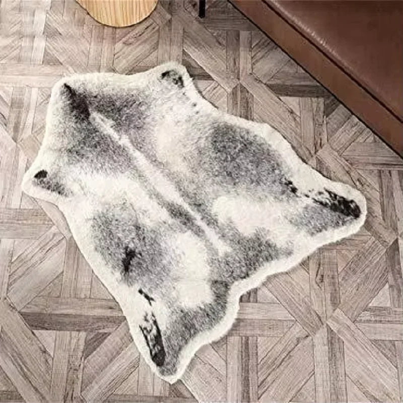 VIKAMA Faux Animal Print Rug, Soft Bedside Rug For Bedroom & Living Room, Machine Washable Non-Slip Home — product image 9
