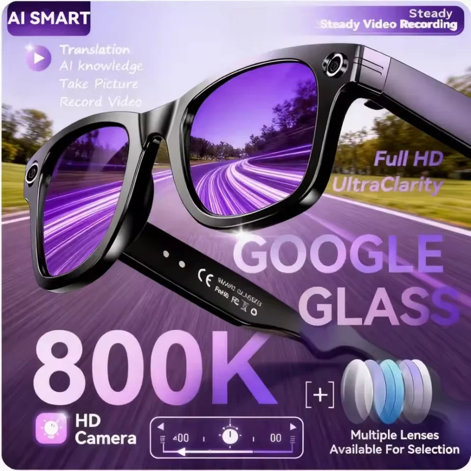 Smart AI camera glasses with photo, video and hands-free call features