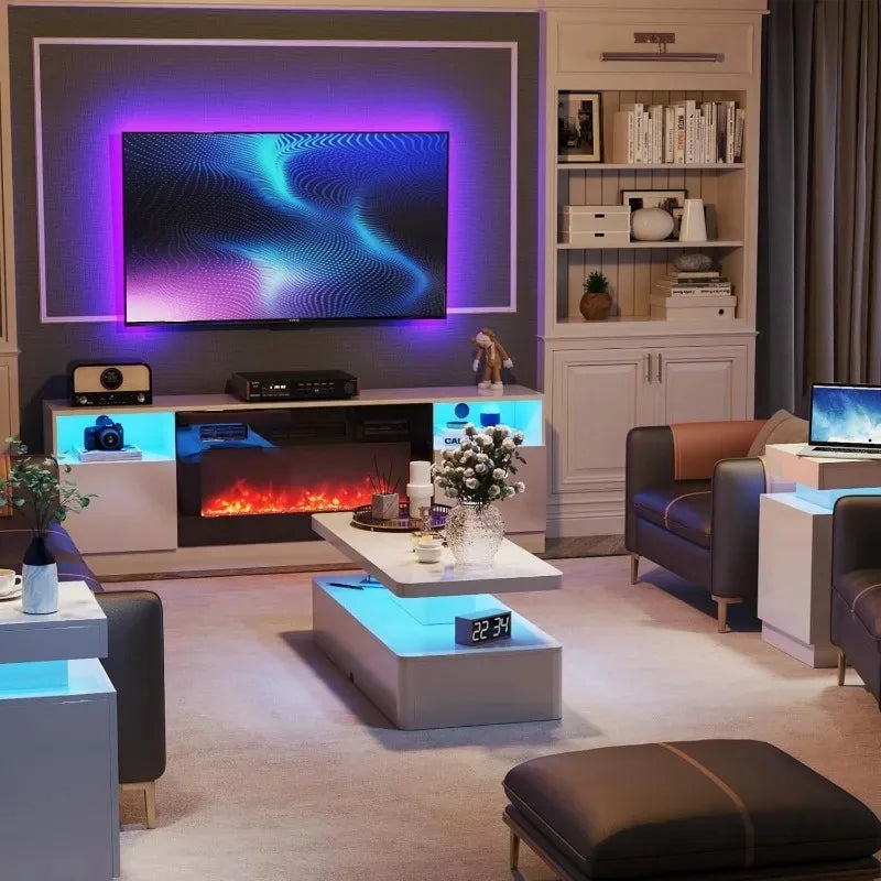 Double-Layer Coffee Table with 16-Colour LED Lights — product image 3