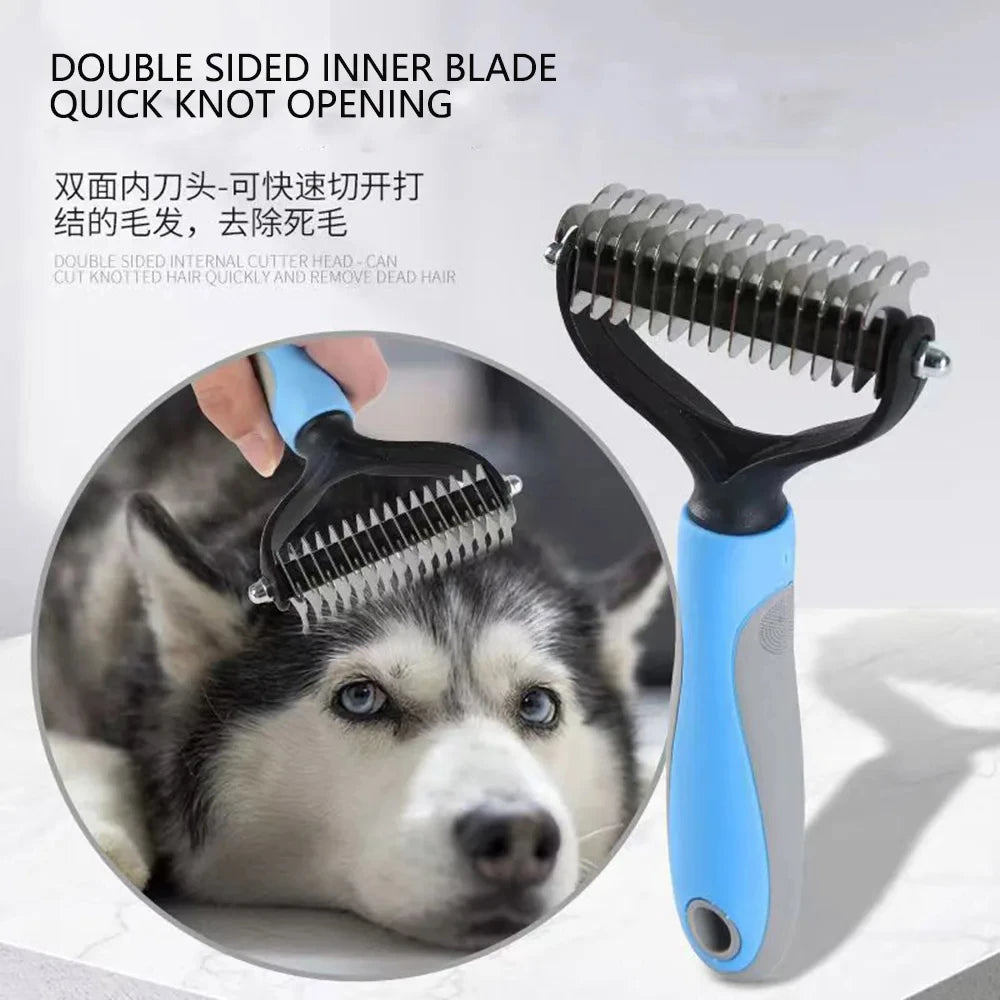 Pet Deshedding Brush — Undercoat Rake for Cats & Dogs, S or L — product image 3