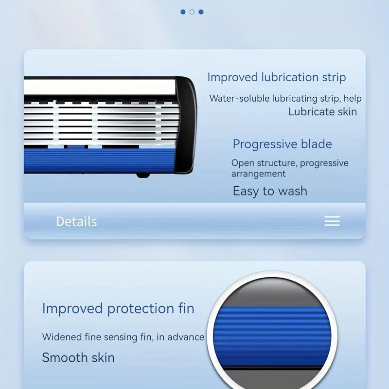 6-Layer Safety Razor — Handle with Blade Refills — product image 2